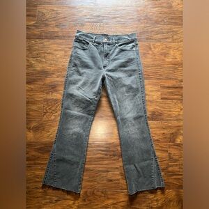 LIKE NEW Express Gray Cropped Flare High Rise Jeans - Size 8